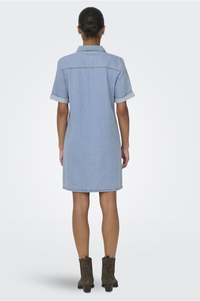 JDYESMEE SS BUTTON DRESS LBD DNM 15348685 LIGHT BLUE DENIM